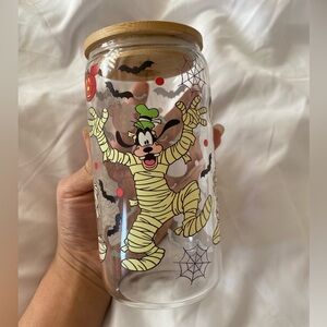 DISNEY HALLOWEEN MICKEY MOUSE & FRIENDS GLASS JAR